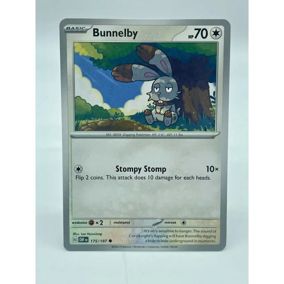 Bunnelby 175/197 Common S&V: Obsidian Flames Non-Holo Pokémon TCG Mint Unplayed - Picture 1 of 6
